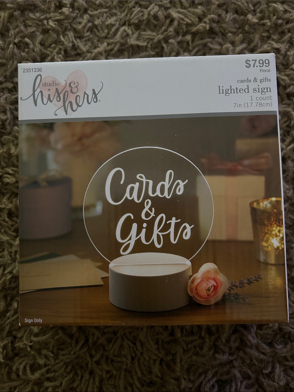 Hobby Lobby: "Cards & Gifts" Lighted Sign - White